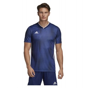 Adidas Tiro 19 Short Sleeve Shirt Dark Blue-White