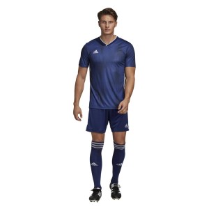 Adidas Tiro 19 Short Sleeve Shirt Dark Blue-White