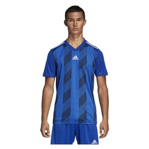 Adidas Striped 19 Short Sleeve Shirt Bold Blue-White