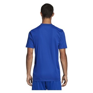 Adidas Striped 19 Short Sleeve Shirt Bold Blue-White