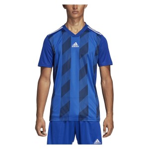 Adidas Striped 19 Short Sleeve Shirt Bold Blue-White