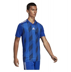 Adidas Striped 19 Short Sleeve Shirt Bold Blue-White
