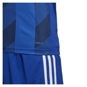 Adidas Striped 19 Short Sleeve Shirt Bold Blue-White