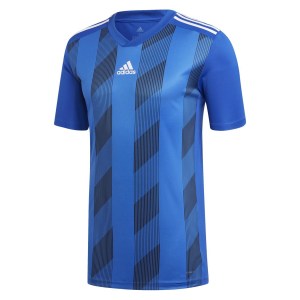 Adidas Striped 19 Short Sleeve Shirt Bold Blue-White