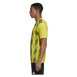 Adidas Striped 19 Short Sleeve Shirt Bright Yellow-Black