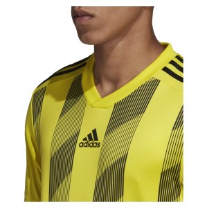 Adidas Striped 19 Short Sleeve Shirt Bright Yellow-Black