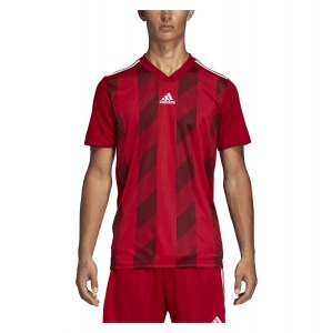 Adidas Striped 19 Short Sleeve Shirt Power Red-White