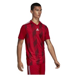 Adidas Striped 19 Short Sleeve Shirt Power Red-White