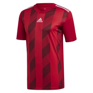 Adidas Striped 19 Short Sleeve Shirt Power Red-White
