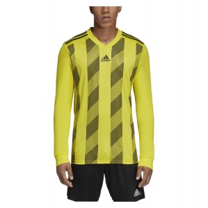 Adidas Striped 19 Long Sleeve Football Shirt Bright Yellow-Black