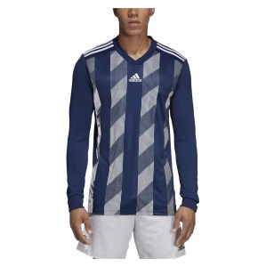 Adidas Striped 19 Long Sleeve Football Shirt Dark Blue-White