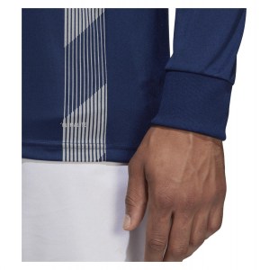 Adidas Striped 19 Long Sleeve Football Shirt Dark Blue-White