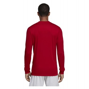 Adidas Striped 19 Long Sleeve Football Shirt Power Red-White