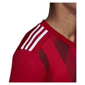Adidas Striped 19 Long Sleeve Football Shirt Power Red-White