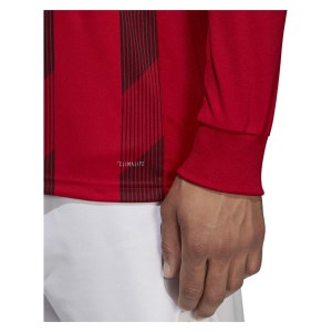 Adidas Striped 19 Long Sleeve Football Shirt Power Red-White