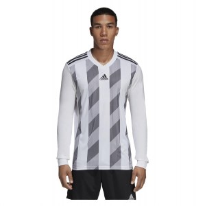 Adidas Striped 19 Long Sleeve Football Shirt White-Black