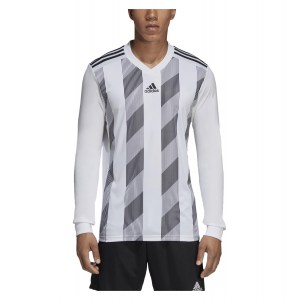 Adidas Striped 19 Long Sleeve Football Shirt White-Black