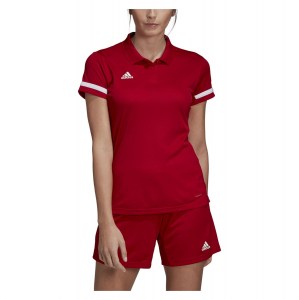 Adidas Womens Team 19 Polo (w) Power Red-White