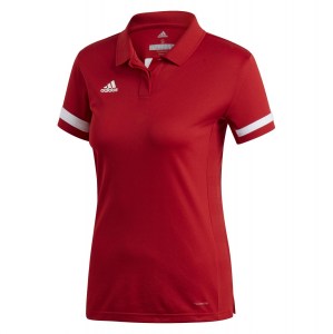 Adidas Womens Team 19 Polo (w) Power Red-White