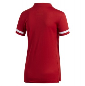 Adidas Womens Team 19 Polo (w) Power Red-White
