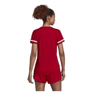 Adidas Womens Team 19 Short Sleeve Jersey (w) Power Red-White