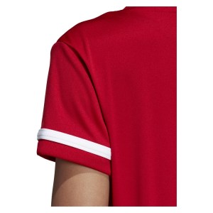 Adidas Womens Team 19 Short Sleeve Jersey (w) Power Red-White