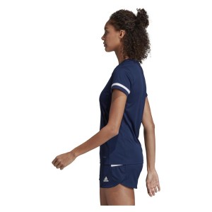 Adidas Womens Team 19 Short Sleeve Jersey (w) Team Navy Blue-White