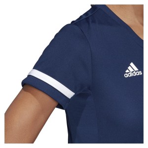 Adidas Womens Team 19 Short Sleeve Jersey (w) Team Navy Blue-White