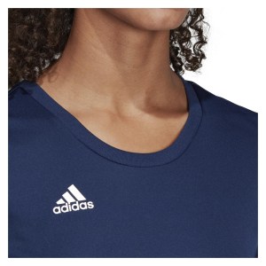 Adidas Womens Team 19 Short Sleeve Jersey (w) Team Navy Blue-White