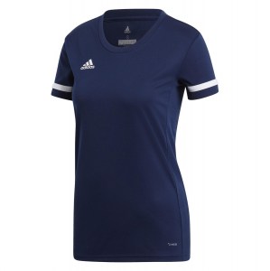 Adidas Womens Team 19 Short Sleeve Jersey (w) Team Navy Blue-White