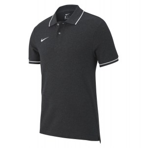 Nike Team Club 19 Polo Charcoal Heathr-White