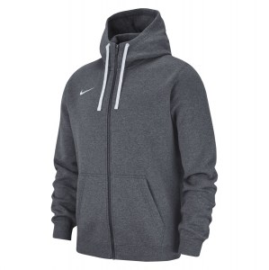 Nike Team Club 19 Full Zip Hoodie Charcoal Heathr-Anthracite-White-White