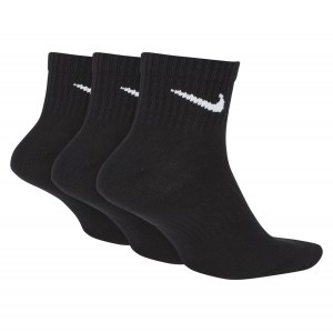 Nike Everyday Lightweight Ankle Training Socks (3 Pair) Black-White