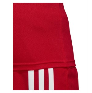 Adidas 3 Stripes Fitted Rugby Jersey Scarlet-White
