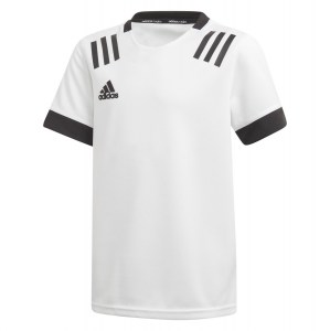 Adidas Kids 3 Stripes Rugby Jersey White-Black