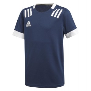 Adidas Kids 3 Stripes Rugby Jersey Collegiate Navy-White