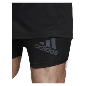 Adidas Classic 3s Rugby Shorts Black-White