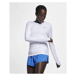 Nike Womens Miler Long Sleeve Tee (w) White