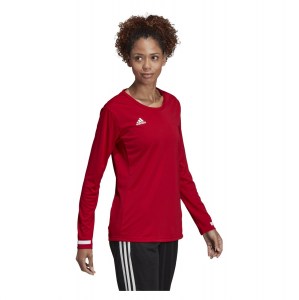 Adidas-LP Womens Team 19 Long Sleeve Jersey Power Red-White