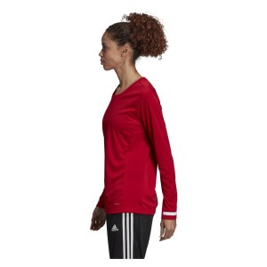 Adidas-LP Womens Team 19 Long Sleeve Jersey Power Red-White