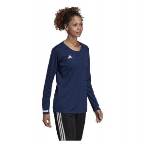 Adidas-LP Womens Team 19 Long Sleeve Jersey Team Navy Blue-White