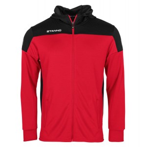 Stanno Pride Full Zip Hooded Top Red - Black