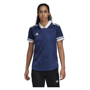 Adidas Womens Condivo 20 Short Sleeve Jersey (w) Team Navy Blue-White