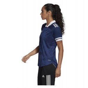 Adidas Womens Condivo 20 Short Sleeve Jersey (w) Team Navy Blue-White