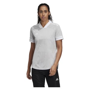 Adidas Womens Condivo 20 Short Sleeve Jersey (w) Team Light Grey-White