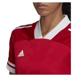 Adidas Womens Condivo 20 Short Sleeve Jersey (w) Team Power Red-White