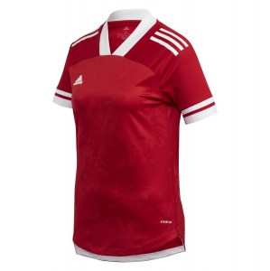 Adidas Womens Condivo 20 Short Sleeve Jersey (w) Team Power Red-White