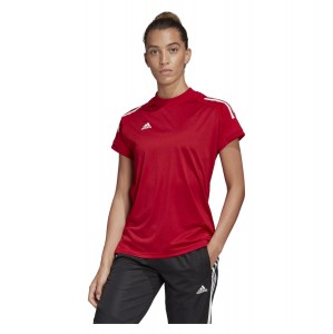 Adidas Womens Condivo 20 Training Jersey (w) Team Power Red-White