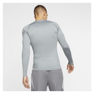 Nike Pro Tight Fit Long-sleeve Top Smoke Grey-Lt Smoke Grey-Black