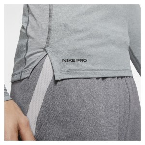 Nike Pro Tight Fit Long-sleeve Top Smoke Grey-Lt Smoke Grey-Black